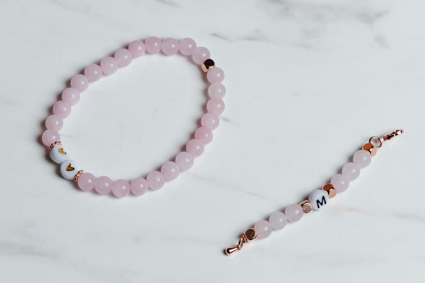 Duo de Pulsera y Llavero personalizado - Oro Rosa